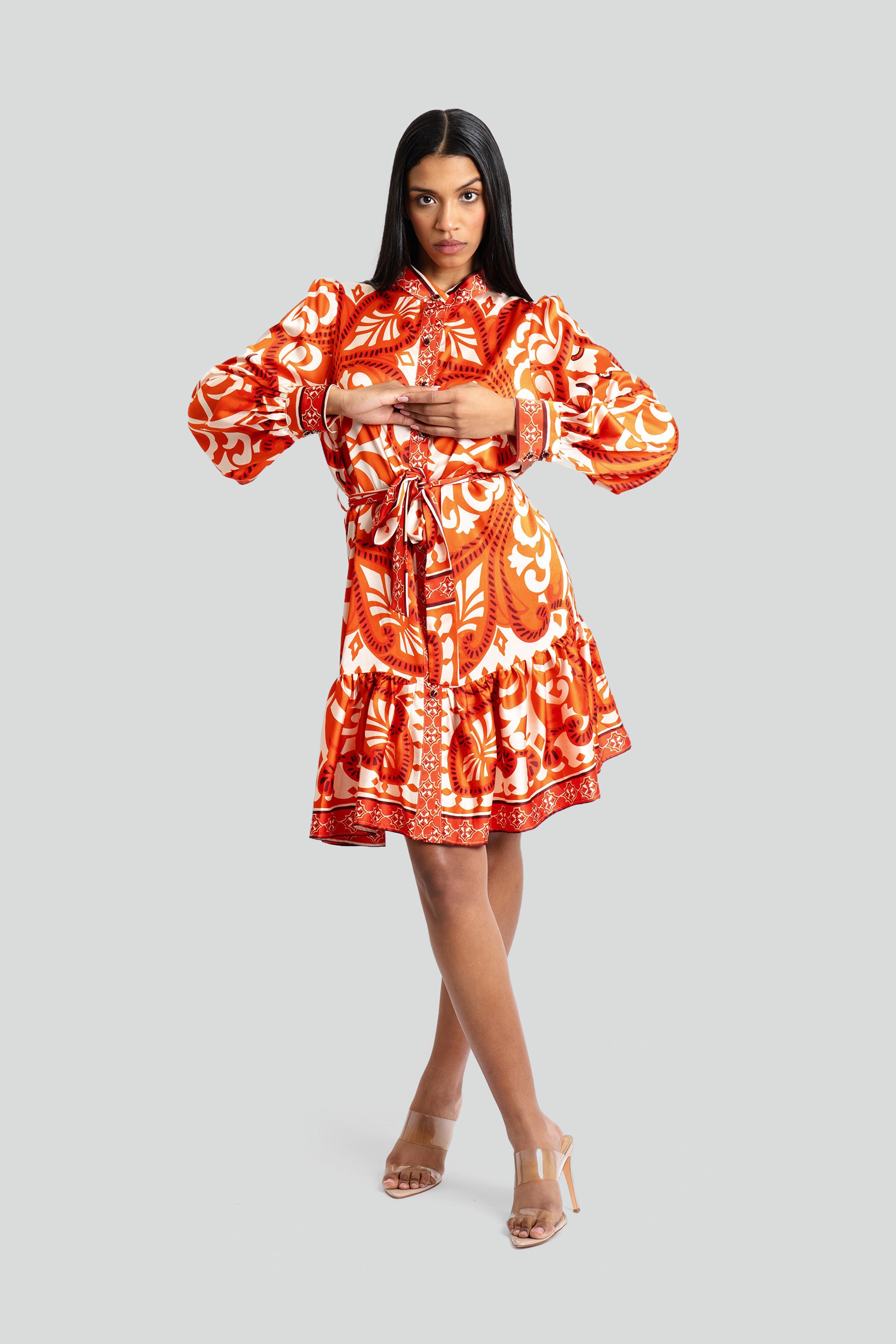 Zara Baroque Print Dress