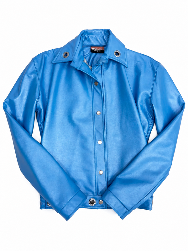 Electra Blue Faux Leather Jacket