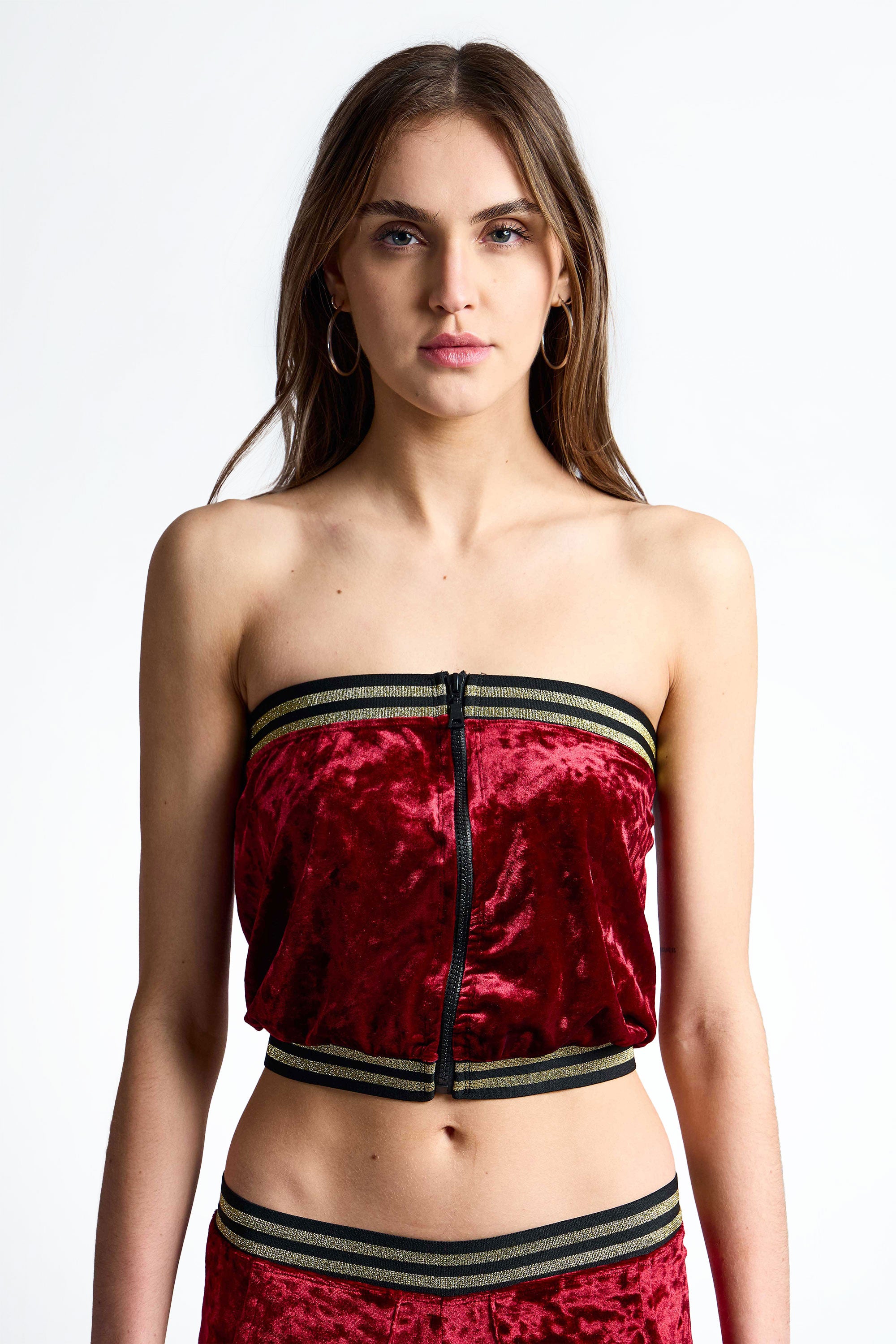 Burgundy two piece set top