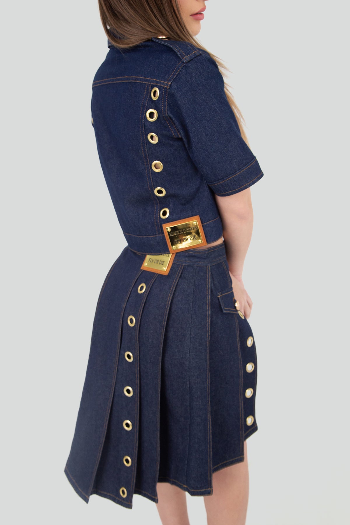 Aria Grommet Pleated Skirt-thumbmail-4