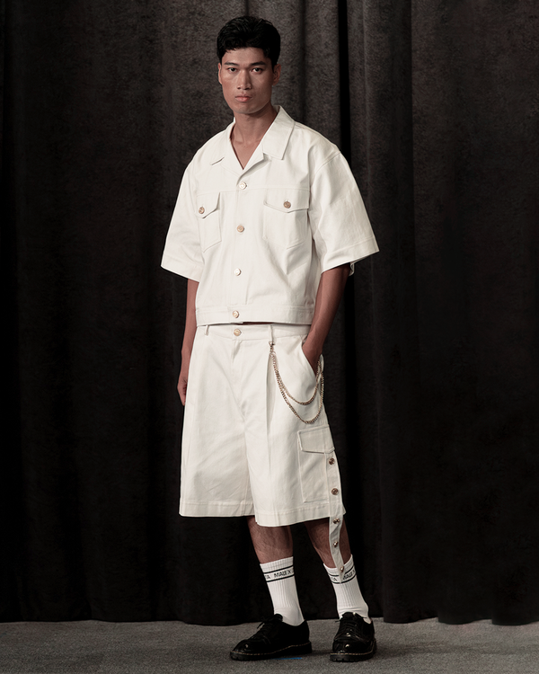 Avo White Denim Short Set