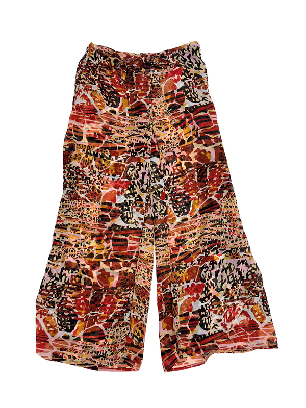 Swim Cover Up Abstract Animal Print Pants